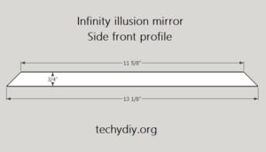 infinity mirror side front profile inches
