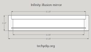 infinity mirror side top profile inches