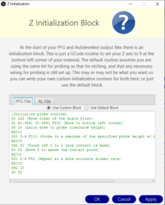 Autoleveller z initialisation block MACH3 USB